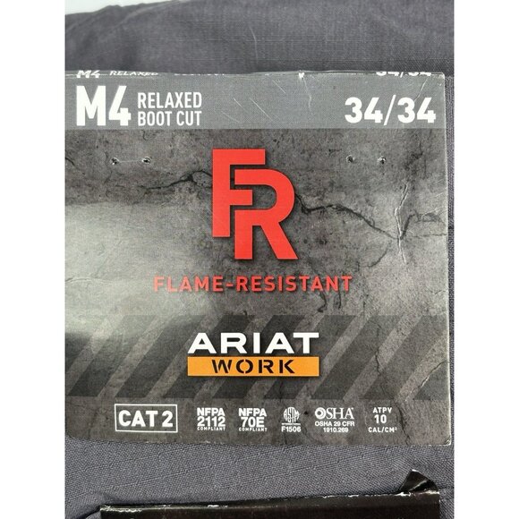 NWT Ariat FR M4 Relaxed Duralight Ripstop Bootcut Pant Gray Men’s 34x34 - Picture 7 of 15